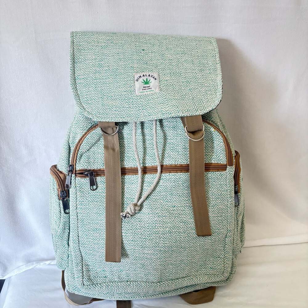 Handmade Hemp Backpack Nepal Himalayan Boho Hippie Woven Bag Sustainable